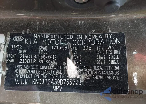 2013 Kia Soul z USA, uszkodzony, nr VIN KNDJT2A59D7557231